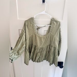 Eesome Sage Green Boho Blouse